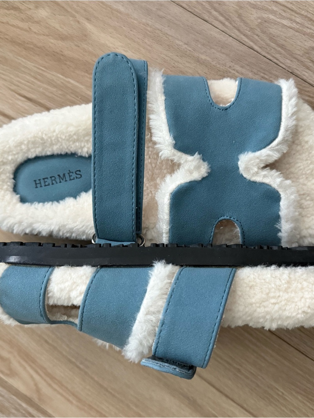 Hermes Blue Chypre Sandals - Picture 4 of 8
